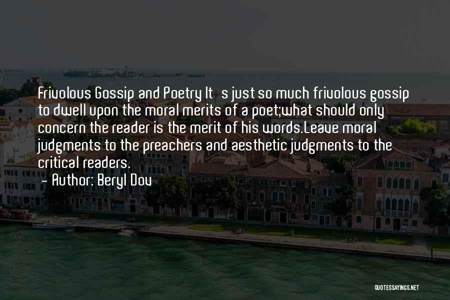 Preachers Quotes By Beryl Dov