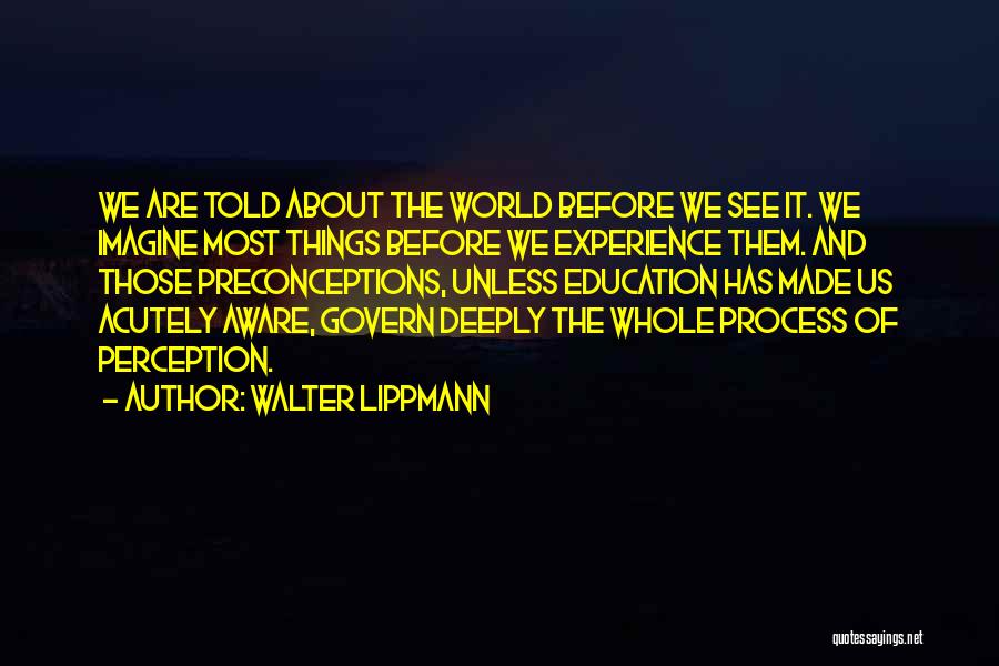 Preconceptions Quotes By Walter Lippmann