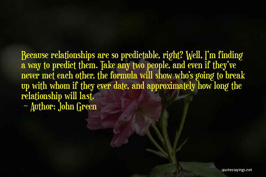 Predictable Relationship Quotes By John Green