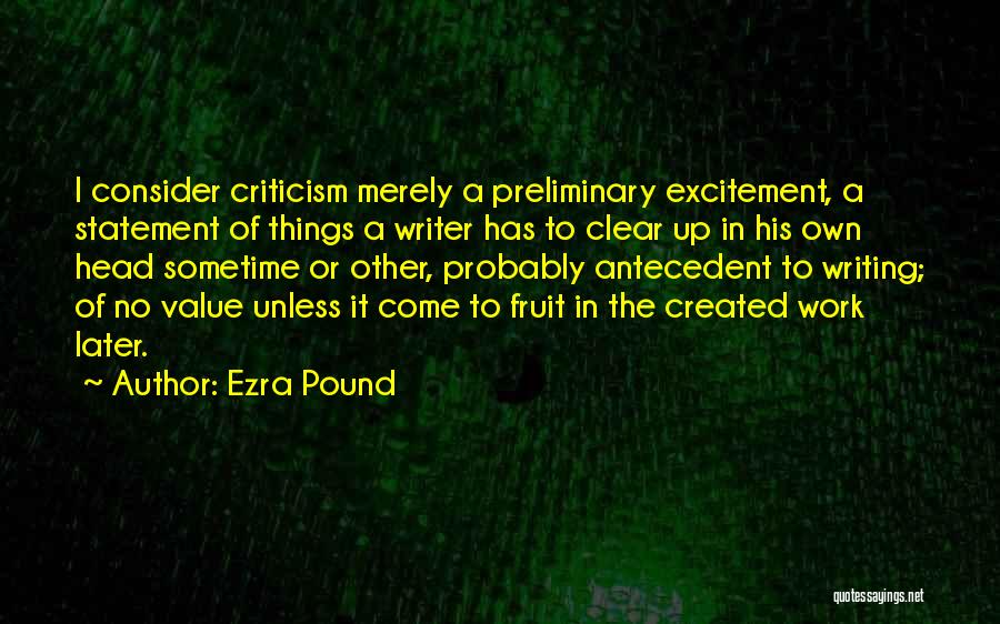 Preliminary Quotes By Ezra Pound