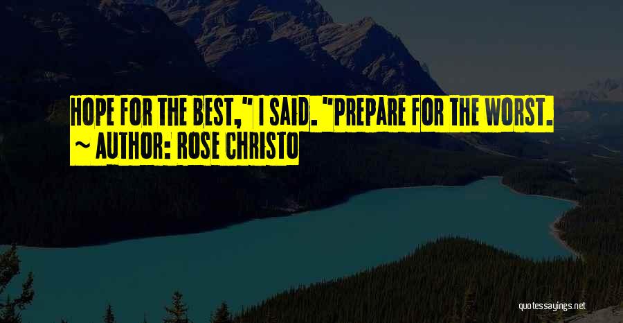 Prepare For The Worst Quotes By Rose Christo