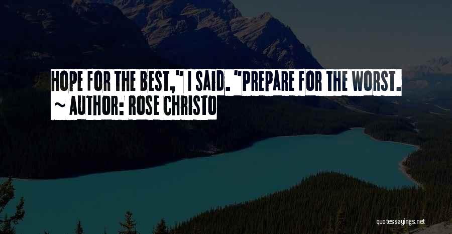 Prepare Yourself For The Worst Quotes By Rose Christo