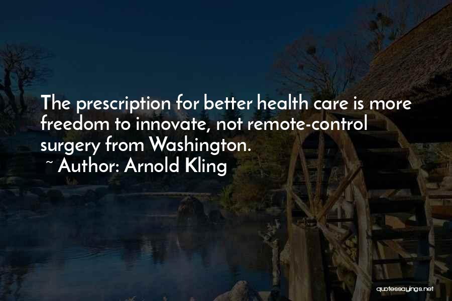 Prescription Quotes By Arnold Kling