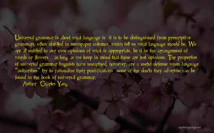 Prescriptive Grammar Quotes By Charles Yang