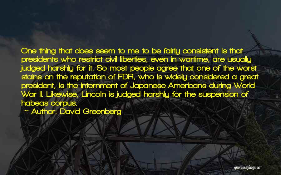 President Lincoln Quotes By David Greenberg