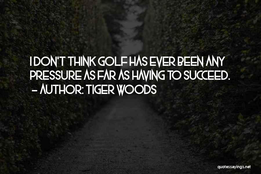 Pressure To Succeed Quotes By Tiger Woods