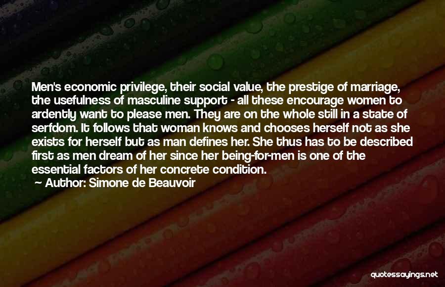 Prestige Woman Quotes By Simone De Beauvoir