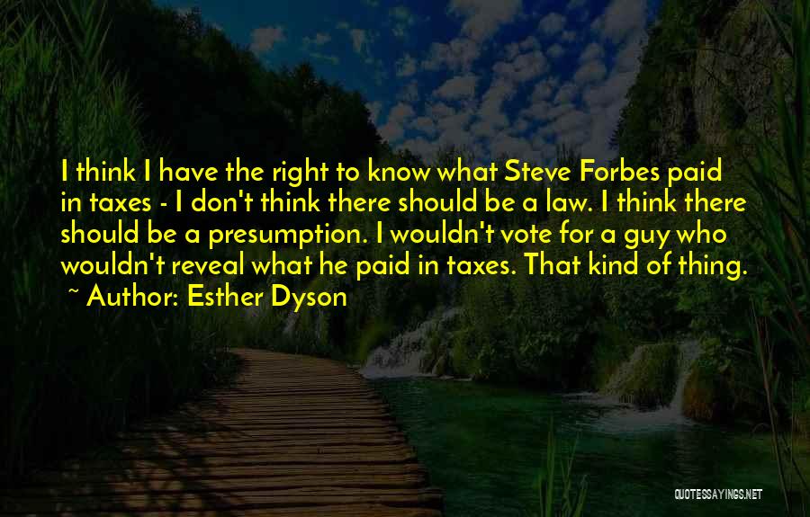 Presumption Quotes By Esther Dyson