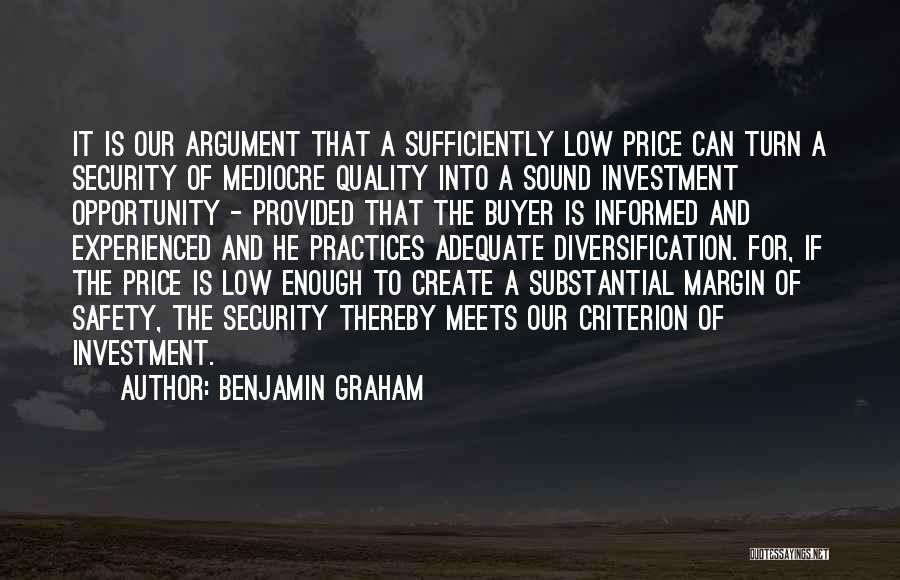 Price And Quality Quotes By Benjamin Graham