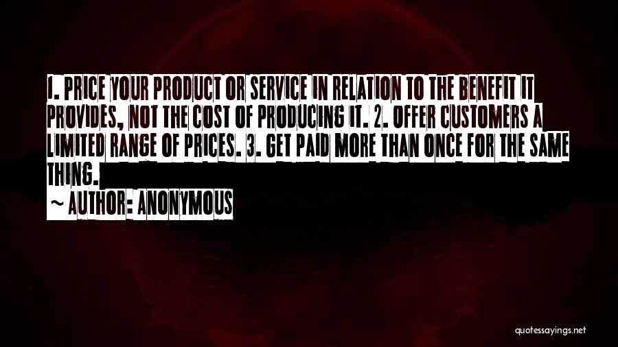 Price Range Quotes By Anonymous