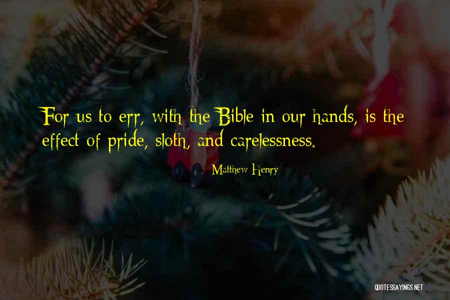 Pride In The Bible Quotes By Matthew Henry