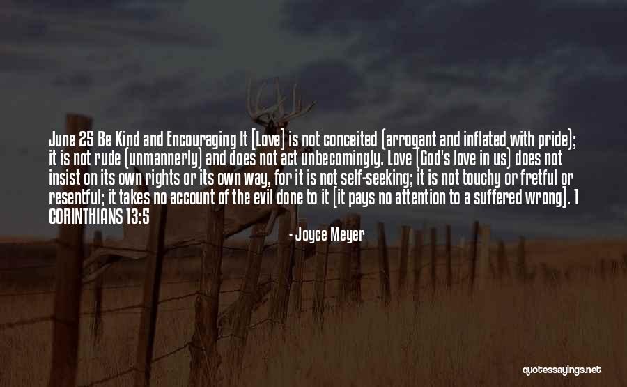 Pride In The Way Of Love Quotes By Joyce Meyer