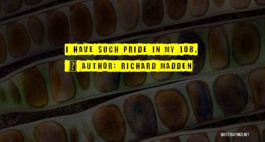 Pride In Your Job Quotes By Richard Madden