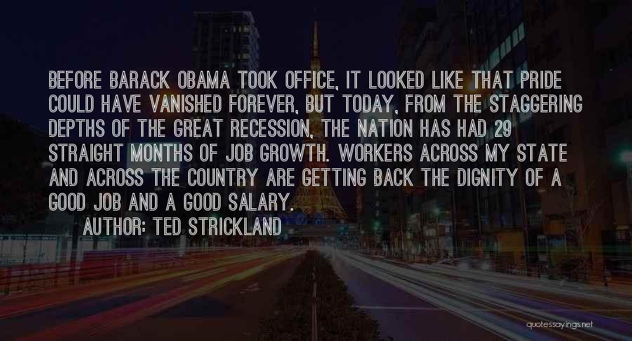 Pride In Your Job Quotes By Ted Strickland