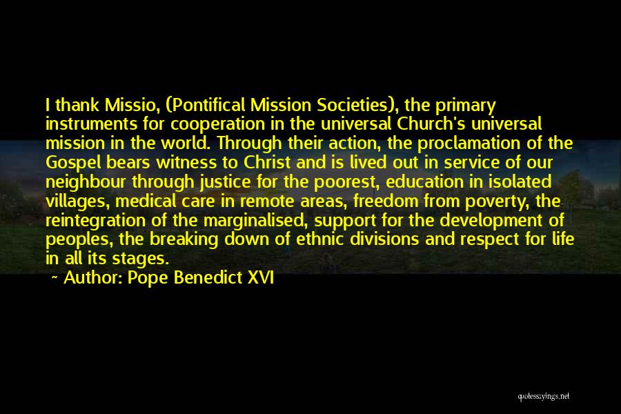 Primary Care Quotes By Pope Benedict XVI