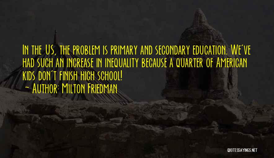 Primary School Education Quotes By Milton Friedman