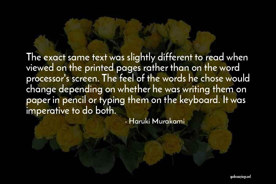 Printed Word Quotes By Haruki Murakami