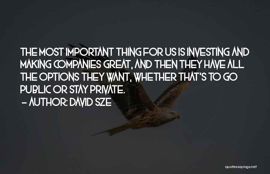 Private Companies Quotes By David Sze