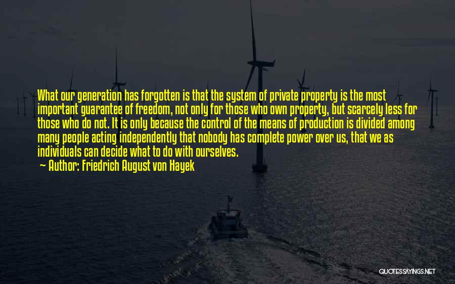 Private Property Quotes By Friedrich August Von Hayek