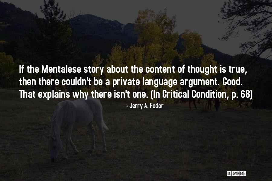 Private Story Quotes By Jerry A. Fodor