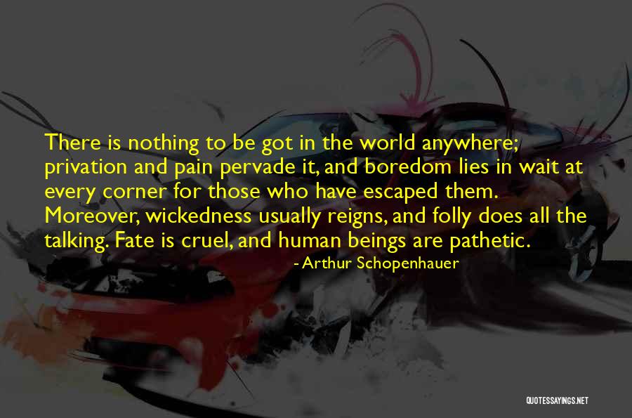 Privation Quotes By Arthur Schopenhauer