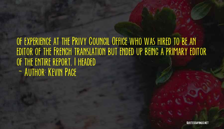 Privy Council Quotes By Kevin Page