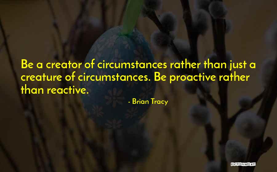 Proactive Reactive Quotes By Brian Tracy