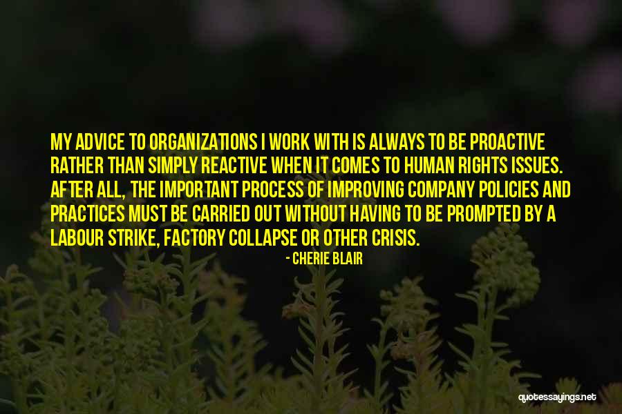 Proactive Reactive Quotes By Cherie Blair