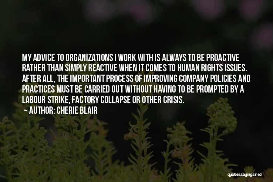 Proactive Vs Reactive Quotes By Cherie Blair