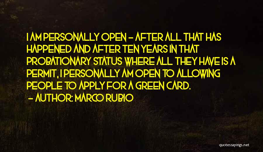 Probationary Quotes By Marco Rubio