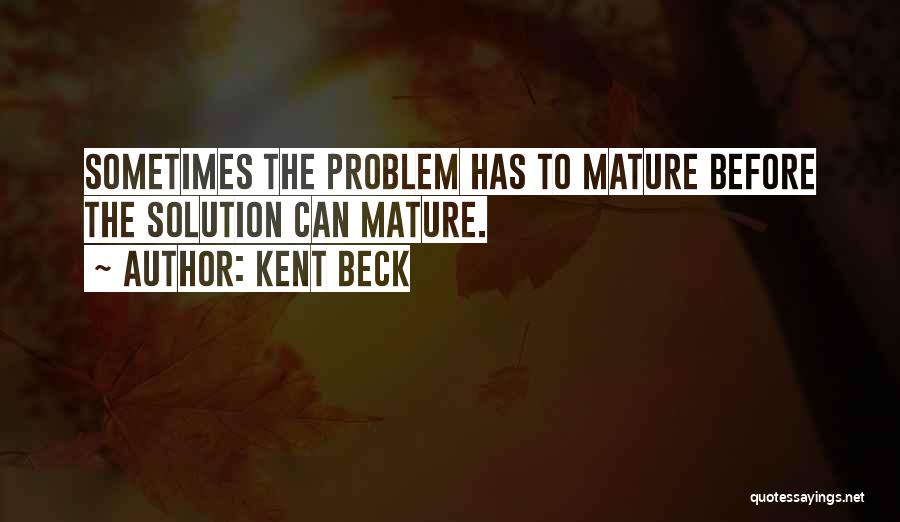 Problem Has Solution Quotes By Kent Beck