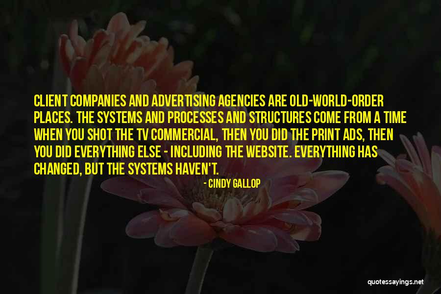 Processes And Systems Quotes By Cindy Gallop Processes And Systems Quotes By Cindy Gallop