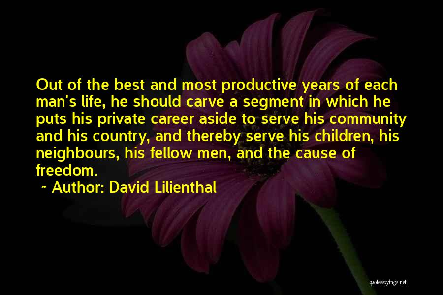 Productive Life Quotes By David Lilienthal