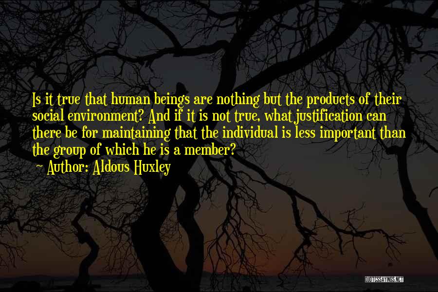 Products Of Our Environment Quotes By Aldous Huxley