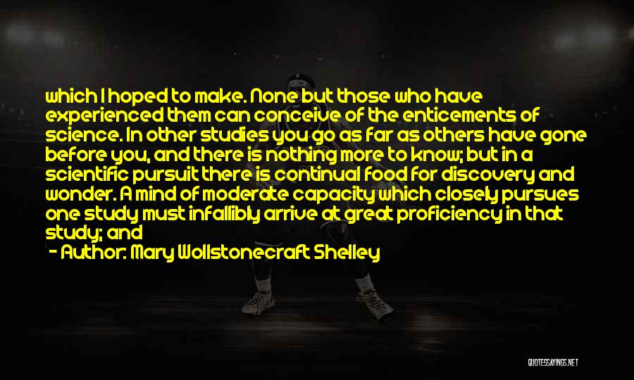 Proficiency Quotes By Mary Wollstonecraft Shelley