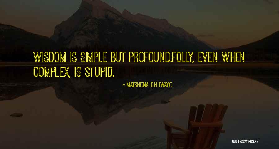 Profound Wisdom Quotes By Matshona Dhliwayo Profound Wisdom Quotes By Matshona Dhliwayo