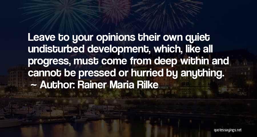 Progress And Development Quotes By Rainer Maria Rilke