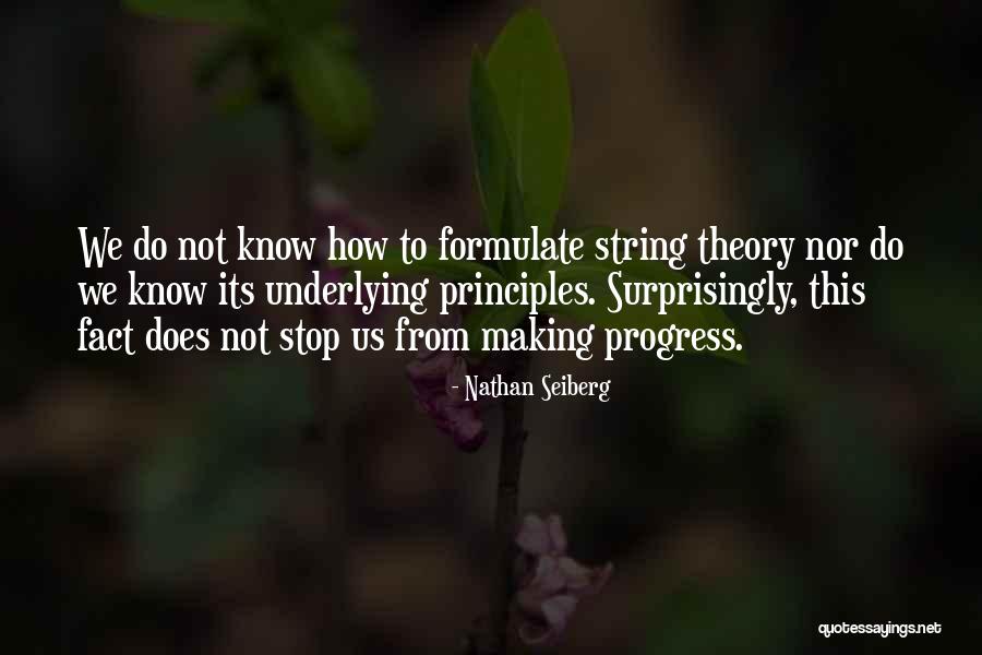 Progress Theory Quotes By Nathan Seiberg Progress Theory Quotes By Nathan Seiberg