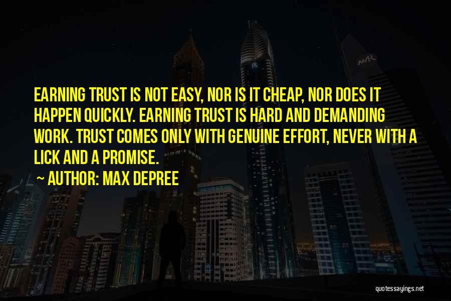 Promise And Trust Quotes By Max DePree