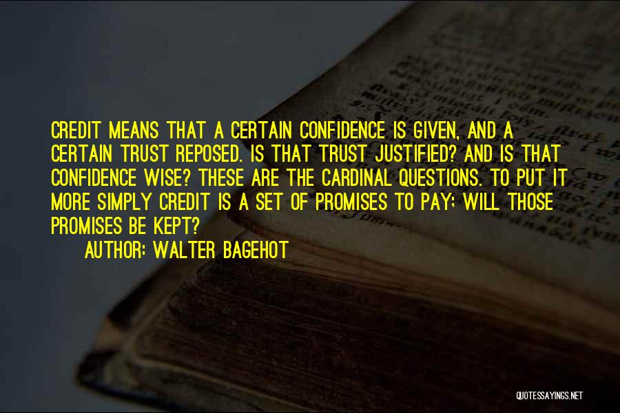 Promise And Trust Quotes By Walter Bagehot