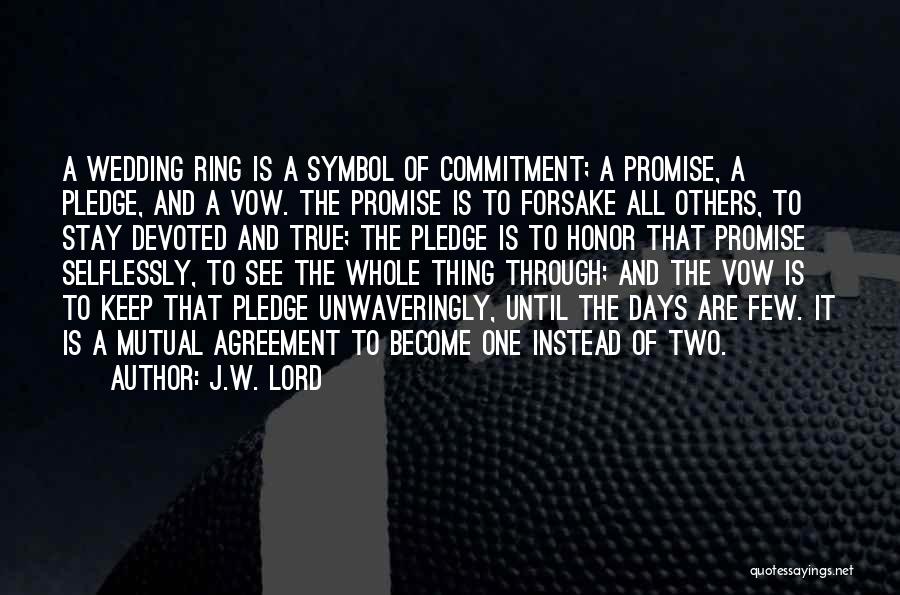 Promise Rings Quotes By J.W. Lord