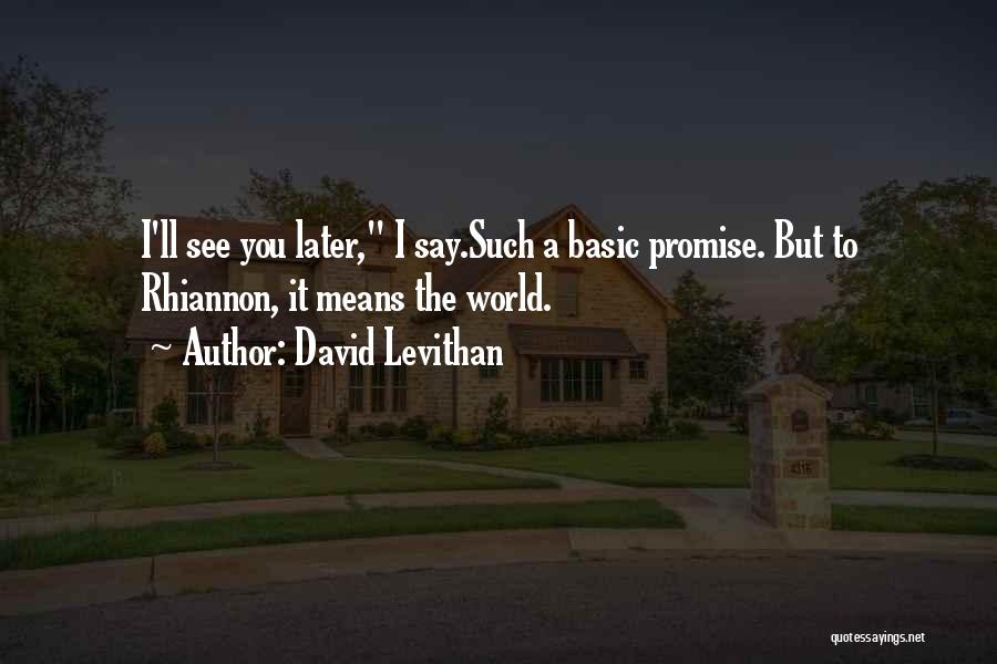 Promise You The World Quotes By David Levithan