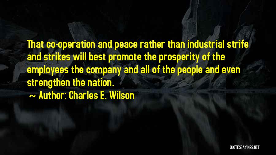 Promote Peace Quotes By Charles E. Wilson