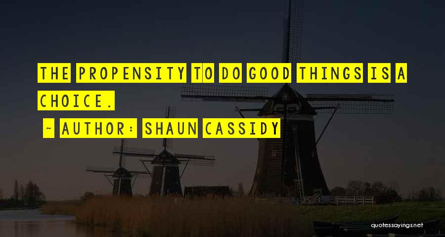Propensity Quotes By Shaun Cassidy