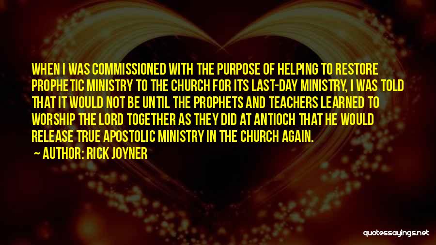 Prophetic Quotes By Rick Joyner