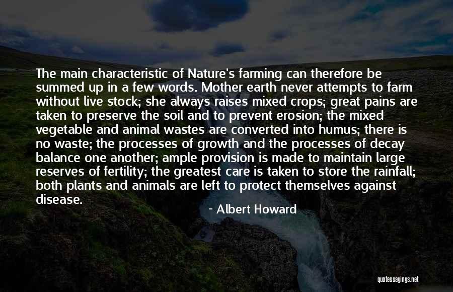 Protect Mother Earth Quotes By Albert Howard