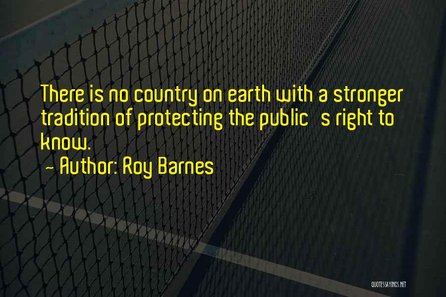 Protecting The Earth Quotes By Roy Barnes
