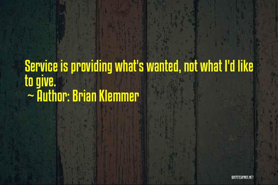 Providing Service Quotes By Brian Klemmer