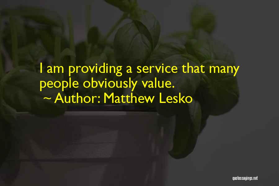 Providing Service Quotes By Matthew Lesko