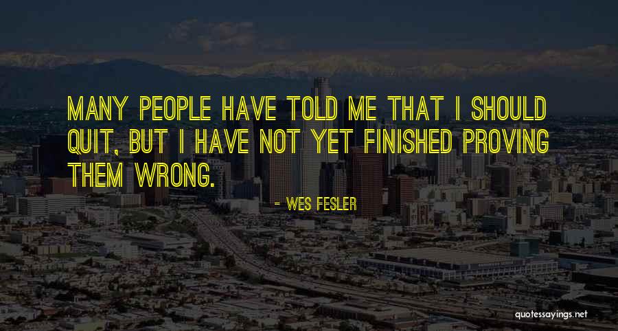 Proving Him Wrong Quotes By Wes Fesler